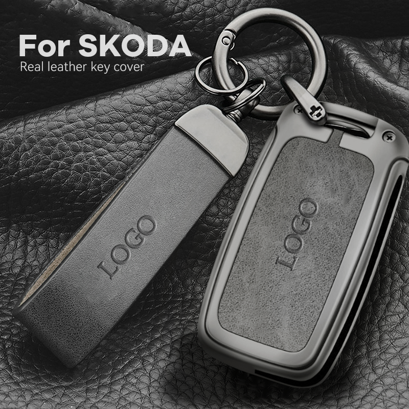 NEU Original Skoda Leder Schlüsselhülle / Leather key cover (KESSY)  3V0087012B