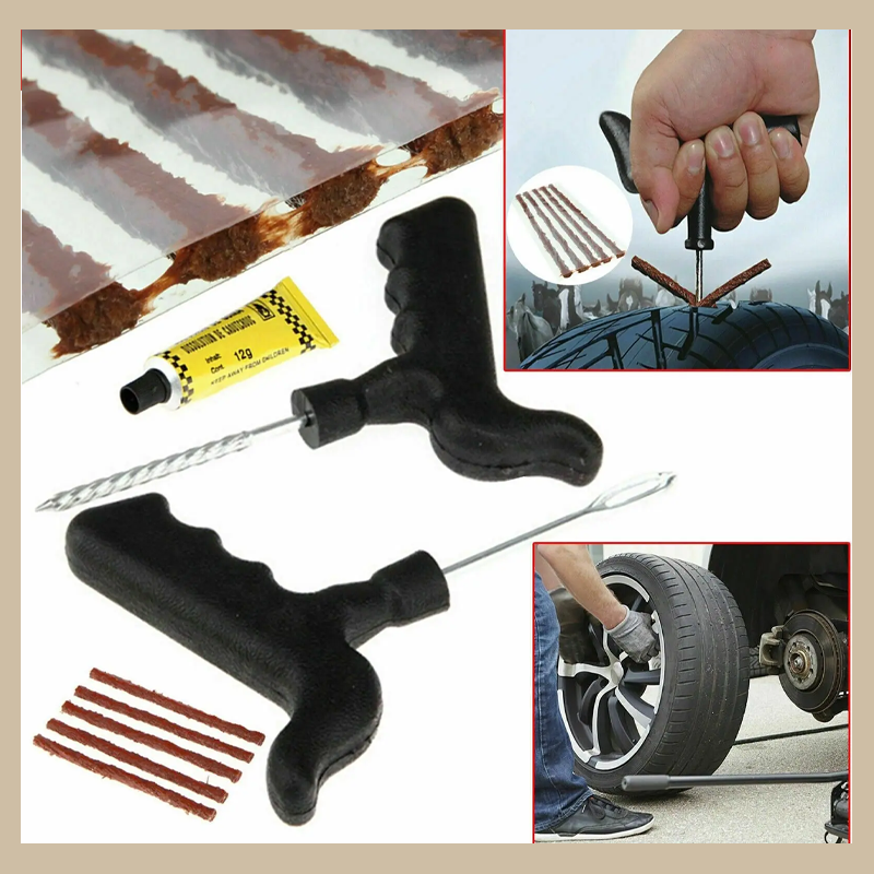 Car Emergency Vacuum Tire Repair Tool 8-Piece Set